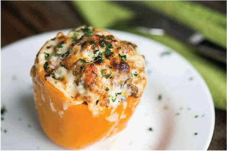 Grandmas Stuffed Peppers With Steak: (6 Servings) Protein: 22g, Carbs: 27g, Fat: 5g